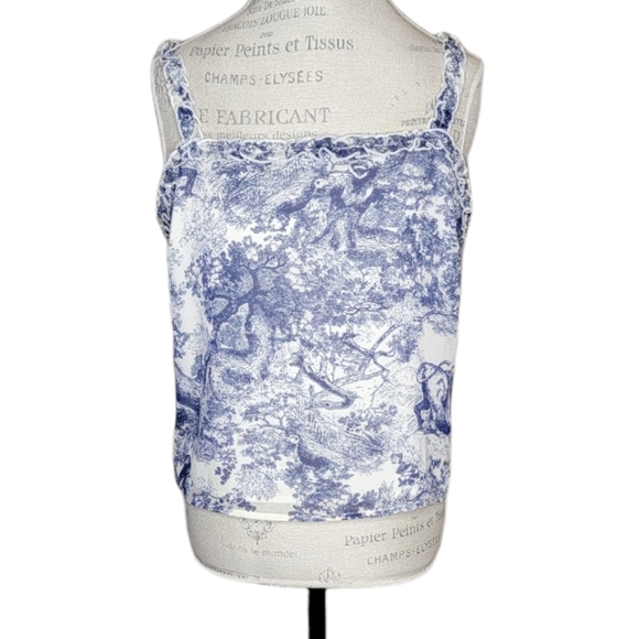 Aqua Tops - AQUA TOILE PRINT SLEEVELESS  BLOUSE